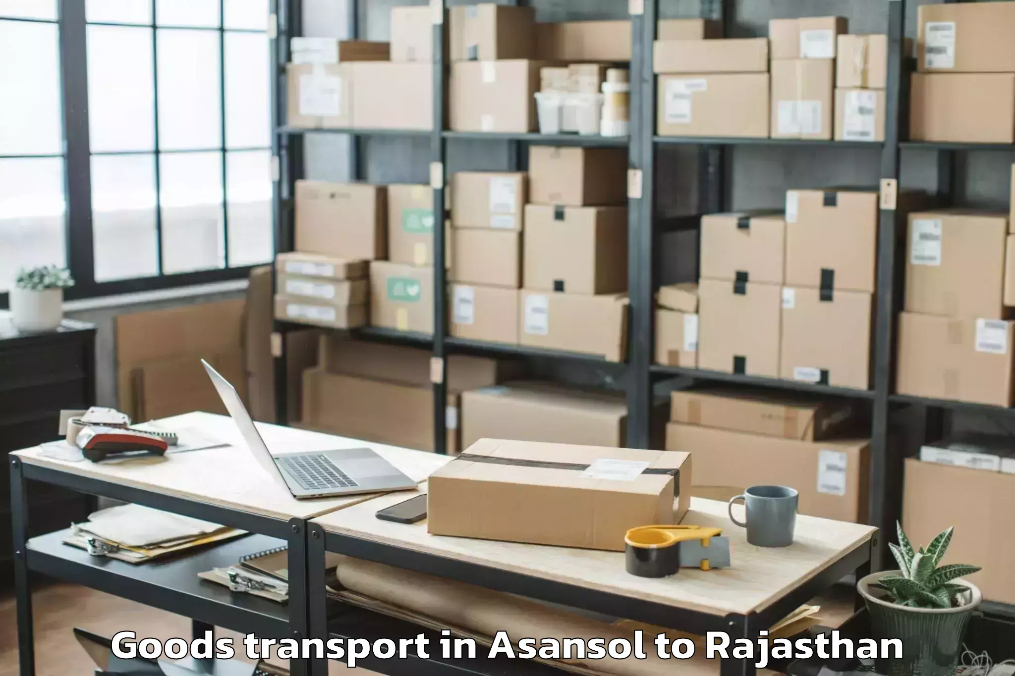 Book Asansol to Mewar University Chittorgarh Goods Transport Online